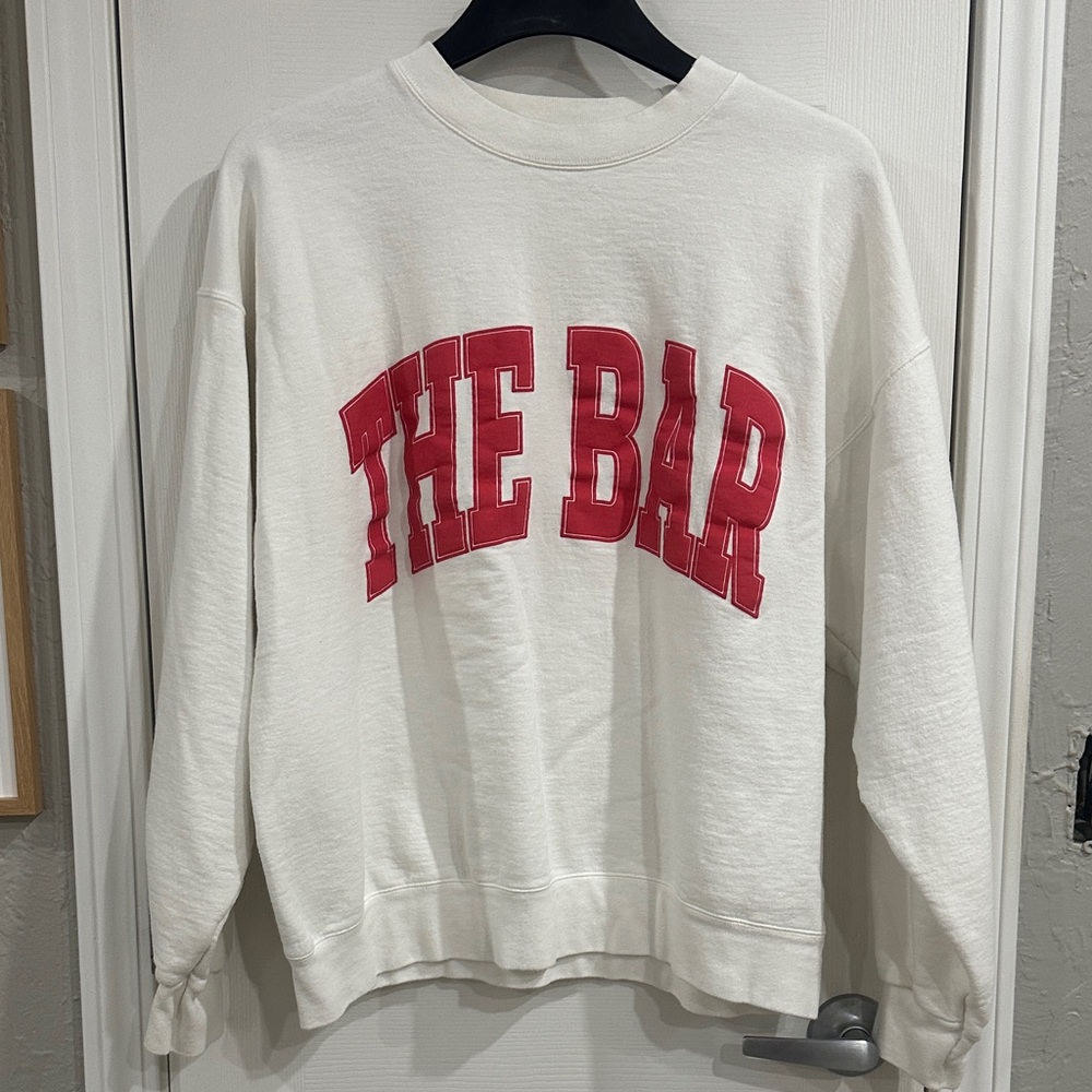 The Bar White and Red Women's Sweater